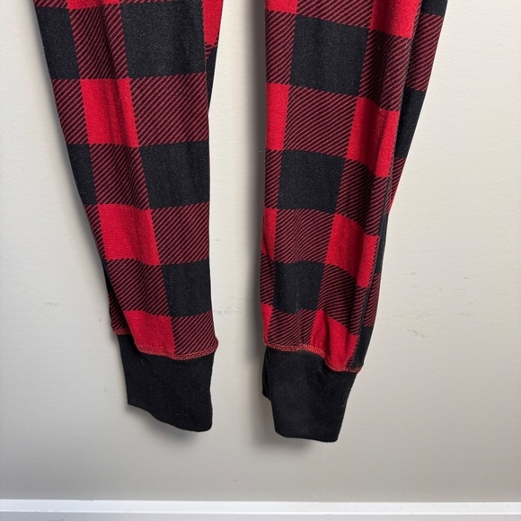 Fammy Jammies Velour Plaid One Piece Button Front Pajamas Medium Polar Bear Butt - Picture 2 of 14